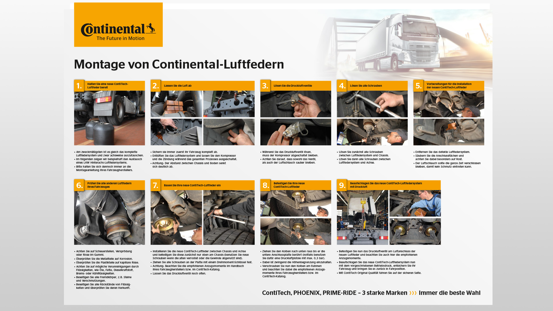 Montage von Continental-Luftfedern
